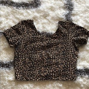 American Apparel Leopard Print Crop Top